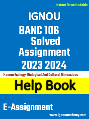 IGNOU BANC 106 Solved Assignment 2023 2024
